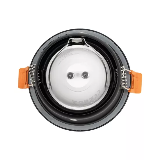 kelvo® SIGMA KLV-101-0041 Χωνευτό Φωτιστικό Downlight Σποτ Μπάνιου για Λάμπα MR16 με Ντουί GU10 AC 220-240V Αδιάβροχο IP65 - Μαύρο Ματ - Μ8.5 x Π8.5 x Υ4.4cm / Q7.5cm