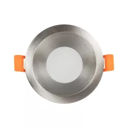 kelvo® SIGMA KLV-101-0043 Χωνευτό Φωτιστικό Downlight Σποτ Μπάνιου για Λάμπα MR16 με Ντουί GU10 AC 220-240V Αδιάβροχο IP65 - Νίκελ Βούρτσας - Μ8.5 x Π8.5 x Υ4.4cm / Q7.5cm