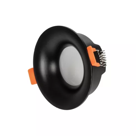 kelvo® LAMDA KLV-101-0044 Χωνευτό Φωτιστικό Downlight Σποτ Μπάνιου για Λάμπα MR16 με Ντουί GU10 AC 220-240V Αδιάβροχο IP65 - Μαύρο Ματ - Μ8.5 x Π8.5 x Υ3.5cm / Q7.5cm
