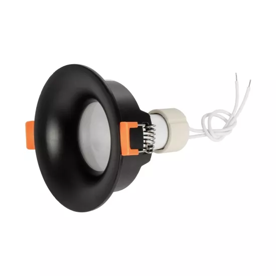 kelvo® LAMDA KLV-101-0044 Χωνευτό Φωτιστικό Downlight Σποτ Μπάνιου για Λάμπα MR16 με Ντουί GU10 AC 220-240V Αδιάβροχο IP65 - Μαύρο Ματ - Μ8.5 x Π8.5 x Υ3.5cm / Q7.5cm