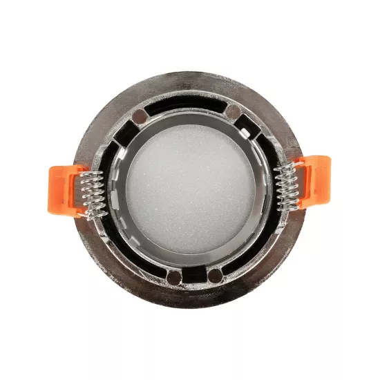 kelvo® LAMDA KLV-101-0046 Χωνευτό Φωτιστικό Downlight Σποτ Μπάνιου για Λάμπα MR16 με Ντουί GU10 AC 220-240V Αδιάβροχο IP65 - Νίκελ Βούρτσας - Μ8.5 x Π8.5 x Υ3.5cm / Q7.5cm