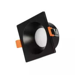 kelvo® EPSILON KLV-101-0047 Χωνευτό Φωτιστικό Downlight Σποτ Μπάνιου για Λάμπα MR16 με Ντουί GU10 AC 220-240V Αδιάβροχο IP65 - Μαύρο Ματ - Μ8.5 x Π8.5 x Υ4.4cm / Q7.5cm x 7.5cm