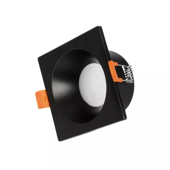 kelvo® EPSILON KLV-101-0047 Χωνευτό Φωτιστικό Downlight Σποτ Μπάνιου για Λάμπα MR16 με Ντουί GU10 AC 220-240V Αδιάβροχο IP65 - Μαύρο Ματ - Μ8.5 x Π8.5 x Υ4.4cm / Q7.5cm x 7.5cm