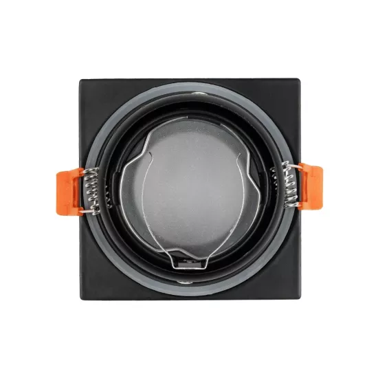 kelvo® EPSILON KLV-101-0047 Χωνευτό Φωτιστικό Downlight Σποτ Μπάνιου για Λάμπα MR16 με Ντουί GU10 AC 220-240V Αδιάβροχο IP65 - Μαύρο Ματ - Μ8.5 x Π8.5 x Υ4.4cm / Q7.5cm x 7.5cm