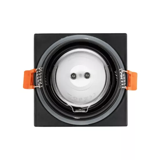 kelvo® EPSILON KLV-101-0047 Χωνευτό Φωτιστικό Downlight Σποτ Μπάνιου για Λάμπα MR16 με Ντουί GU10 AC 220-240V Αδιάβροχο IP65 - Μαύρο Ματ - Μ8.5 x Π8.5 x Υ4.4cm / Q7.5cm x 7.5cm