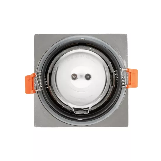 kelvo® EPSILON KLV-101-0049 Χωνευτό Φωτιστικό Downlight Σποτ Μπάνιου για Λάμπα MR16 με Ντουί GU10 AC 220-240V Αδιάβροχο IP65 - Νίκελ Βούρτσας - Μ8.5 x Π8.5 x Υ4.4cm / Q7.5cm x 7.5cm