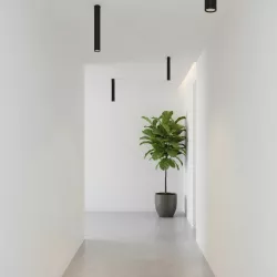 kelvo® DUCT KLV-101-0052 Φωτιστικό Downlight Σποτ για Λάμπα MR16 με Ντουί GU10 AC 220-240V IP20 - Μαύρο Ματ - Μ6 x Π6 x Υ45cm