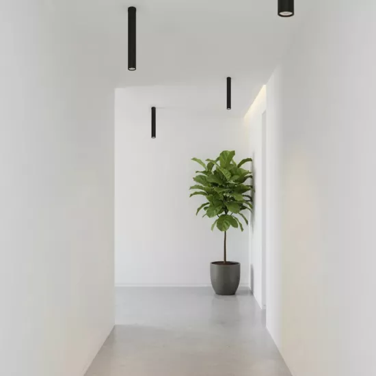 kelvo® DUCT KLV-101-0052 Φωτιστικό Downlight Σποτ για Λάμπα MR16 με Ντουί GU10 AC 220-240V IP20 - Μαύρο Ματ - Μ6 x Π6 x Υ45cm