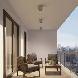 kelvo® MARETTI KLV-101-0057 Φωτιστικό Downlight Σποτ για Λάμπα MR16 με Ντουί GU10 AC 220-240V Αδιάβροχο IP65 - Νίκελ Χρώμιο - Μ9 x Π9 x Υ9cm