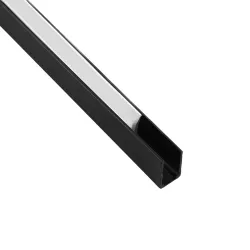 kelvo® NEONPRO KLV-101-0066 Βάση Στήριξης για Neon Flex LED Αδιάβροχο IP65 - Μαύρο Ματ - Μ300 x Π0.8 x Υ1.3cm - Πακέτο 5 Τεμαχίων