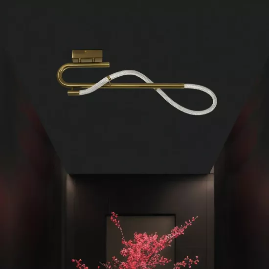 kelvo® GLOW KLV-101-0148 Φωτιστικό Οροφής LED 18W 1800lm 360° AC 220-240V IP20 Ρυθμιζόμενο Λευκό CCT με On/Off 2700K/4500K/6000K - Lumileds SMD Chip - Χρυσό Πλατίνα - Μ65 x Π30 x Υ30cm - 3 Χρόνια Εγγύηση