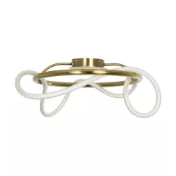 kelvo® GLOW KLV-101-0149 Φωτιστικό Οροφής LED 34W 3400lm 360° AC 220-240V IP20 Ρυθμιζόμενο Λευκό CCT με Χειριστήριο από 2700K έως 6000K Dimmable - Lumileds SMD Chip - Χρυσό Πλατίνα - Μ60 x Π60 x Υ30cm - 3 Χρόνια Εγγύηση