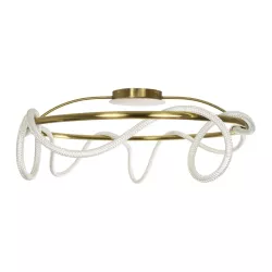 kelvo® GLOW KLV-101-0150 Φωτιστικό Οροφής LED 65W 6500lm 360° AC 220-240V IP20 Ρυθμιζόμενο Λευκό CCT με Χειριστήριο από 2700K έως 6000K Dimmable - Lumileds SMD Chip - Χρυσό Πλατίνα - Μ100 x Π100 x Υ30cm - 3 Χρόνια Εγγύηση