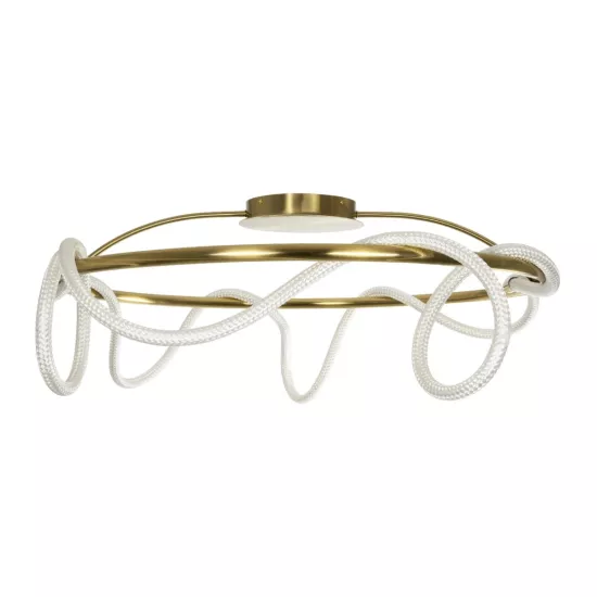 kelvo® GLOW KLV-101-0150 Φωτιστικό Οροφής LED 65W 6500lm 360° AC 220-240V IP20 Ρυθμιζόμενο Λευκό CCT με Χειριστήριο από 2700K έως 6000K Dimmable - Lumileds SMD Chip - Χρυσό Πλατίνα - Μ100 x Π100 x Υ30cm - 3 Χρόνια Εγγύηση