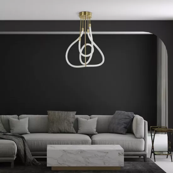 kelvo® GLOW KLV-101-0152 Φωτιστικό Οροφής LED 40W 4000lm 360° AC 220-240V IP20 Ρυθμιζόμενο Λευκό CCT με Χειριστήριο από 2700K έως 6000K Dimmable - Lumileds SMD Chip - Χρυσό Πλατίνα - Μ50 x Π50 x Υ70cm - 3 Χρόνια Εγγύηση