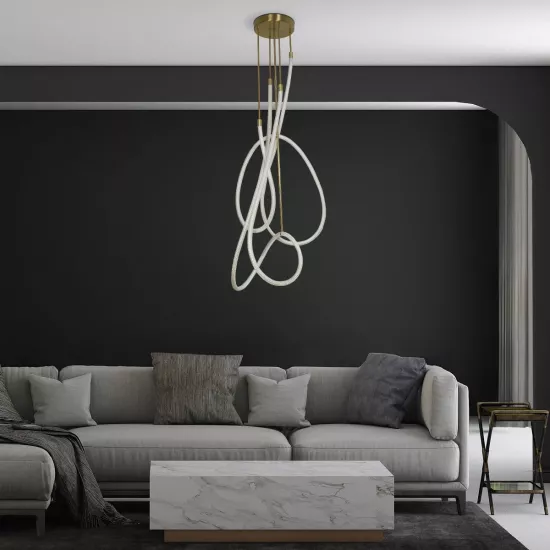 kelvo® GLOW KLV-101-0154 Φωτιστικό Οροφής LED 85W 8500lm 360° AC 220-240V IP20 Ρυθμιζόμενο Λευκό CCT με Χειριστήριο από 2700K έως 6000K Dimmable - Lumileds SMD Chip - Χρυσό Πλατίνα - Μ100 x Π100 x Υ140cm - 3 Χρόνια Εγγύηση