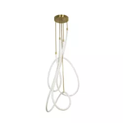 kelvo® GLOW KLV-101-0154 Φωτιστικό Οροφής LED 85W 8500lm 360° AC 220-240V IP20 Ρυθμιζόμενο Λευκό CCT με Χειριστήριο από 2700K έως 6000K Dimmable - Lumileds SMD Chip - Χρυσό Πλατίνα - Μ100 x Π100 x Υ140cm - 3 Χρόνια Εγγύηση