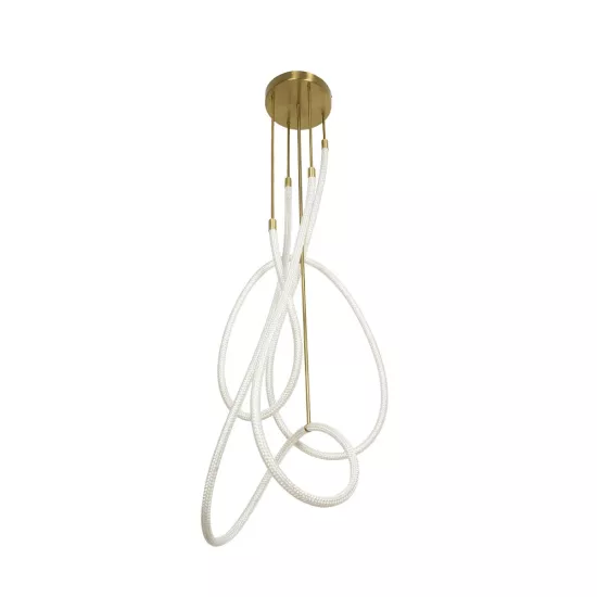 kelvo® GLOW KLV-101-0154 Φωτιστικό Οροφής LED 85W 8500lm 360° AC 220-240V IP20 Ρυθμιζόμενο Λευκό CCT με Χειριστήριο από 2700K έως 6000K Dimmable - Lumileds SMD Chip - Χρυσό Πλατίνα - Μ100 x Π100 x Υ140cm - 3 Χρόνια Εγγύηση