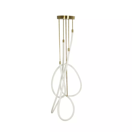 kelvo® GLOW KLV-101-0154 Φωτιστικό Οροφής LED 85W 8500lm 360° AC 220-240V IP20 Ρυθμιζόμενο Λευκό CCT με Χειριστήριο από 2700K έως 6000K Dimmable - Lumileds SMD Chip - Χρυσό Πλατίνα - Μ100 x Π100 x Υ140cm - 3 Χρόνια Εγγύηση