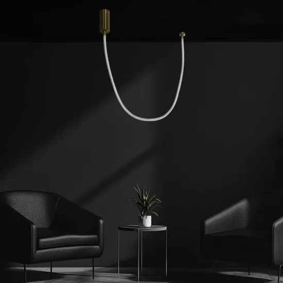 kelvo® GLOW KLV-101-0155 Κρεμαστό Φωτιστικό Οροφής LED 27W 2700lm 360° AC 220-240V IP20 Ρυθμιζόμενο Λευκό CCT με Χειριστήριο από 2700K έως 6000K Dimmable - Lumileds SMD Chip - Χρυσό Πλατίνα - Μ90 x Π9 x Υ95cm - 3 Χρόνια Εγγύηση