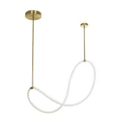 kelvo® GLOW KLV-101-0156 Κρεμαστό Φωτιστικό Οροφής LED 34W 3400lm 360° AC 220-240V IP20 Ρυθμιζόμενο Λευκό CCT με Χειριστήριο από 2700K έως 6000K Dimmable - Lumileds SMD Chip - Χρυσό Πλατίνα - Μ20 x Π35 x Υ120cm - 3 Χρόνια Εγγύηση