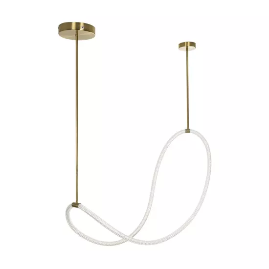 kelvo® GLOW KLV-101-0156 Κρεμαστό Φωτιστικό Οροφής LED 34W 3400lm 360° AC 220-240V IP20 Ρυθμιζόμενο Λευκό CCT με Χειριστήριο από 2700K έως 6000K Dimmable - Lumileds SMD Chip - Χρυσό Πλατίνα - Μ20 x Π35 x Υ120cm - 3 Χρόνια Εγγύηση