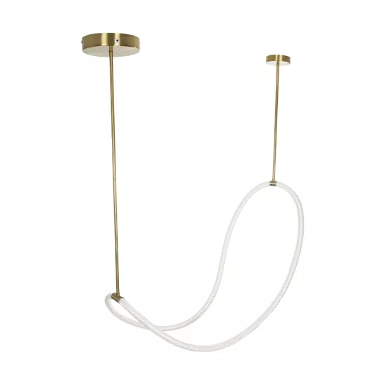 kelvo® GLOW KLV-101-0156 Κρεμαστό Φωτιστικό Οροφής LED 34W 3400lm 360° AC 220-240V IP20 Ρυθμιζόμενο Λευκό CCT με Χειριστήριο από 2700K έως 6000K Dimmable - Lumileds SMD Chip - Χρυσό Πλατίνα - Μ20 x Π35 x Υ120cm - 3 Χρόνια Εγγύηση