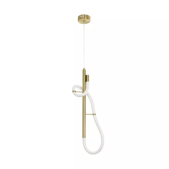 kelvo® GLOW KLV-101-0159 Κρεμαστό Φωτιστικό Οροφής LED 24W 2400lm 360° AC 220-240V IP20 Ρυθμιζόμενο Λευκό CCT με On/Off 2700K/4500K/6000K - Lumileds SMD Chip - Χρυσό Πλατίνα - Μ24 x Π10 x Υ62cm - 3 Χρόνια Εγγύηση