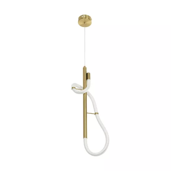 kelvo® GLOW KLV-101-0159 Κρεμαστό Φωτιστικό Οροφής LED 24W 2400lm 360° AC 220-240V IP20 Ρυθμιζόμενο Λευκό CCT με On/Off 2700K/4500K/6000K - Lumileds SMD Chip - Χρυσό Πλατίνα - Μ24 x Π10 x Υ62cm - 3 Χρόνια Εγγύηση