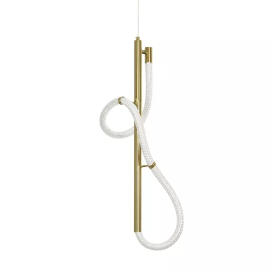 kelvo® GLOW KLV-101-0160 Κρεμαστό Φωτιστικό Οροφής LED 24W 2400lm 360° AC 220-240V IP20 Ρυθμιζόμενο Λευκό CCT με On/Off 2700K/4500K/6000K - Lumileds SMD Chip - Χρυσό Πλατίνα - Μ30 x Π17 x Υ66cm - 3 Χρόνια Εγγύηση