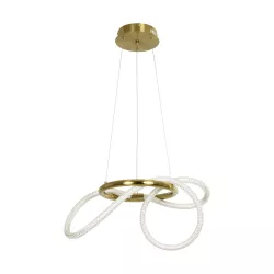 kelvo® GLOW KLV-101-0161 Κρεμαστό Φωτιστικό Οροφής LED 30W 3000lm 360° AC 220-240V IP20 Ρυθμιζόμενο Λευκό CCT με Χειριστήριο από 2700K έως 6000K Dimmable - Lumileds SMD Chip - Χρυσό Πλατίνα - Μ40 x Π40 x Υ30cm - 3 Χρόνια Εγγύηση