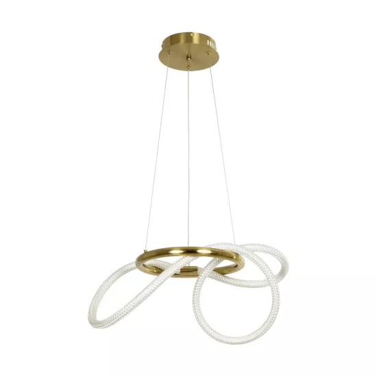 kelvo® GLOW KLV-101-0161 Κρεμαστό Φωτιστικό Οροφής LED 30W 3000lm 360° AC 220-240V IP20 Ρυθμιζόμενο Λευκό CCT με Χειριστήριο από 2700K έως 6000K Dimmable - Lumileds SMD Chip - Χρυσό Πλατίνα - Μ40 x Π40 x Υ30cm - 3 Χρόνια Εγγύηση