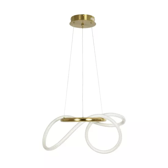 kelvo® GLOW KLV-101-0161 Κρεμαστό Φωτιστικό Οροφής LED 30W 3000lm 360° AC 220-240V IP20 Ρυθμιζόμενο Λευκό CCT με Χειριστήριο από 2700K έως 6000K Dimmable - Lumileds SMD Chip - Χρυσό Πλατίνα - Μ40 x Π40 x Υ30cm - 3 Χρόνια Εγγύηση