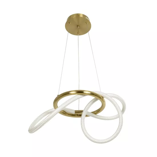 kelvo® GLOW KLV-101-0161 Κρεμαστό Φωτιστικό Οροφής LED 30W 3000lm 360° AC 220-240V IP20 Ρυθμιζόμενο Λευκό CCT με Χειριστήριο από 2700K έως 6000K Dimmable - Lumileds SMD Chip - Χρυσό Πλατίνα - Μ40 x Π40 x Υ30cm - 3 Χρόνια Εγγύηση