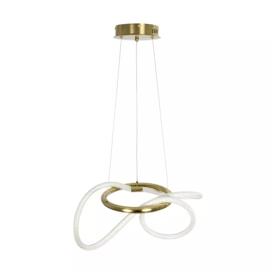 kelvo® GLOW KLV-101-0161 Κρεμαστό Φωτιστικό Οροφής LED 30W 3000lm 360° AC 220-240V IP20 Ρυθμιζόμενο Λευκό CCT με Χειριστήριο από 2700K έως 6000K Dimmable - Lumileds SMD Chip - Χρυσό Πλατίνα - Μ40 x Π40 x Υ30cm - 3 Χρόνια Εγγύηση