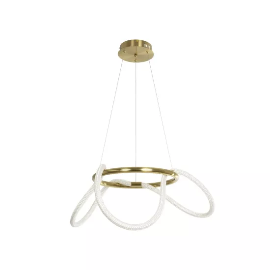 kelvo® GLOW KLV-101-0162 Κρεμαστό Φωτιστικό Οροφής LED 36W 3600lm 360° AC 220-240V IP20 Ρυθμιζόμενο Λευκό CCT με Χειριστήριο από 2700K έως 6000K Dimmable - Lumileds SMD Chip - Χρυσό Πλατίνα - Μ70 x Π70 x Υ40cm - 3 Χρόνια Εγγύηση