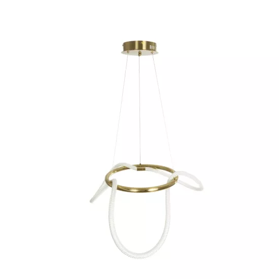 kelvo® GLOW KLV-101-0162 Κρεμαστό Φωτιστικό Οροφής LED 36W 3600lm 360° AC 220-240V IP20 Ρυθμιζόμενο Λευκό CCT με Χειριστήριο από 2700K έως 6000K Dimmable - Lumileds SMD Chip - Χρυσό Πλατίνα - Μ70 x Π70 x Υ40cm - 3 Χρόνια Εγγύηση