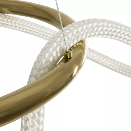 kelvo® GLOW KLV-101-0162 Κρεμαστό Φωτιστικό Οροφής LED 36W 3600lm 360° AC 220-240V IP20 Ρυθμιζόμενο Λευκό CCT με Χειριστήριο από 2700K έως 6000K Dimmable - Lumileds SMD Chip - Χρυσό Πλατίνα - Μ70 x Π70 x Υ40cm - 3 Χρόνια Εγγύηση