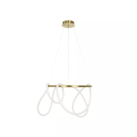 kelvo® GLOW KLV-101-0163 Κρεμαστό Φωτιστικό Οροφής LED 58W 5800lm 360° AC 220-240V IP20 Ρυθμιζόμενο Λευκό CCT με Χειριστήριο από 2700K έως 6000K Dimmable - Lumileds SMD Chip - Χρυσό Πλατίνα - Μ80 x Π80 x Υ40cm - 3 Χρόνια Εγγύηση