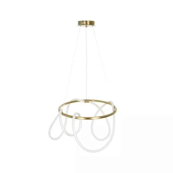 kelvo® GLOW KLV-101-0163 Κρεμαστό Φωτιστικό Οροφής LED 58W 5800lm 360° AC 220-240V IP20 Ρυθμιζόμενο Λευκό CCT με Χειριστήριο από 2700K έως 6000K Dimmable - Lumileds SMD Chip - Χρυσό Πλατίνα - Μ80 x Π80 x Υ40cm - 3 Χρόνια Εγγύηση