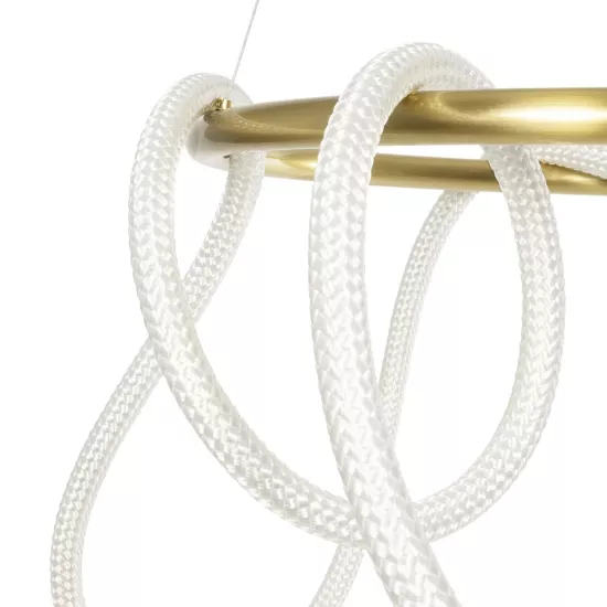 kelvo® GLOW KLV-101-0163 Κρεμαστό Φωτιστικό Οροφής LED 58W 5800lm 360° AC 220-240V IP20 Ρυθμιζόμενο Λευκό CCT με Χειριστήριο από 2700K έως 6000K Dimmable - Lumileds SMD Chip - Χρυσό Πλατίνα - Μ80 x Π80 x Υ40cm - 3 Χρόνια Εγγύηση