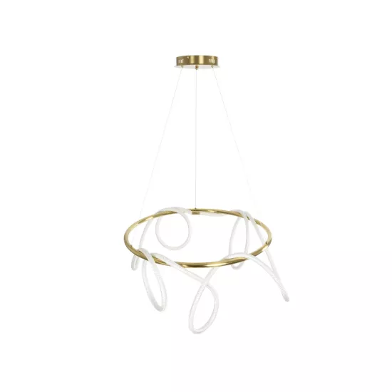 kelvo® GLOW KLV-101-0164 Κρεμαστό Φωτιστικό Οροφής LED 69W 6900lm 360° AC 220-240V IP20 Ρυθμιζόμενο Λευκό CCT με Χειριστήριο από 2700K έως 6000K Dimmable - Lumileds SMD Chip - Χρυσό Πλατίνα - Μ100 x Π100 x Υ40cm - 3 Χρόνια Εγγύηση