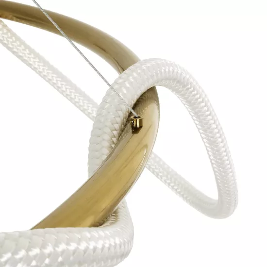 kelvo® GLOW KLV-101-0165 Κρεμαστό Φωτιστικό Οροφής LED 100W 10000lm 360° AC 220-240V IP20 Ρυθμιζόμενο Λευκό CCT με Χειριστήριο από 2700K έως 6000K Dimmable - Lumileds SMD Chip - Χρυσό Πλατίνα - Μ150 x Π150 x Υ100cm - 3 Χρόνια Εγγύηση