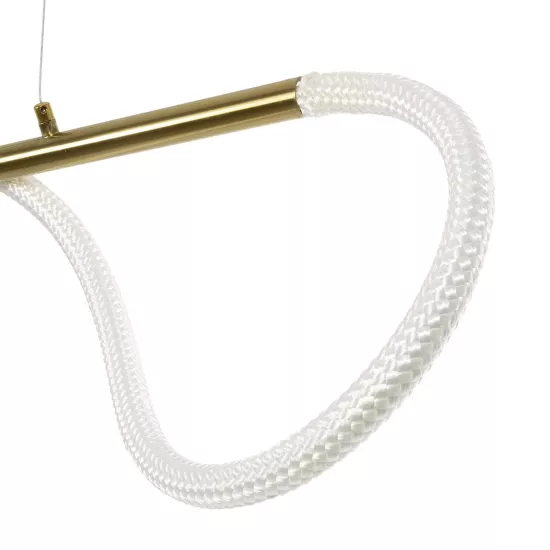 kelvo® GLOW KLV-101-0166 Κρεμαστό Φωτιστικό Οροφής LED 34W 3400lm 360° AC 220-240V IP20 Ρυθμιζόμενο Λευκό CCT με Χειριστήριο από 2700K έως 6000K Dimmable - Lumileds SMD Chip - Χρυσό Πλατίνα - Μ140 x Π40 x Υ30cm - 3 Χρόνια Εγγύηση