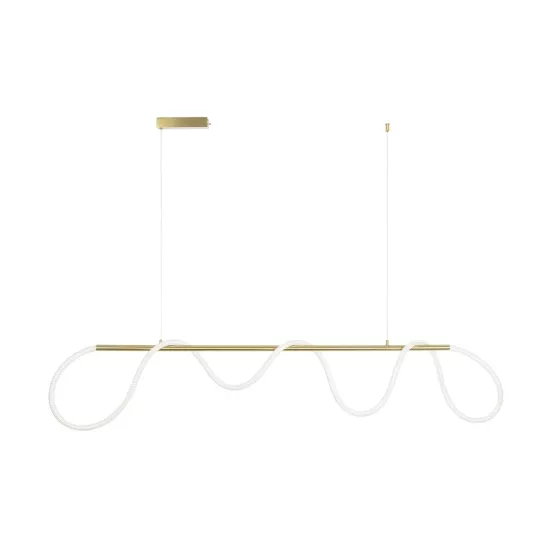 kelvo® GLOW KLV-101-0167 Κρεμαστό Φωτιστικό Οροφής LED 45W 4500lm 360° AC 220-240V IP20 Ρυθμιζόμενο Λευκό CCT με Χειριστήριο από 2700K έως 6000K Dimmable - Lumileds SMD Chip - Χρυσό Πλατίνα - Μ180 x Π30 x Υ40cm - 3 Χρόνια Εγγύηση