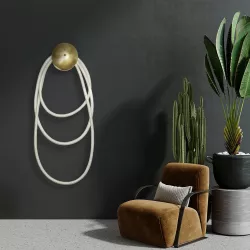 kelvo® GLOW KLV-101-0171 Φωτιστικό Τοίχου / Απλίκα LED 60W 6000lm 360° AC 220-240V IP20 Ρυθμιζόμενο Λευκό CCT με Χειριστήριο από 2700K έως 6000K Dimmable - Lumileds SMD Chip - Χρυσό Πλατίνα - Μ40 x Π15 x Υ110cm - 3 Χρόνια Εγγύηση