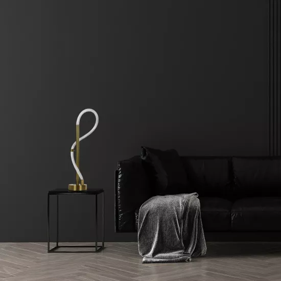 kelvo® GLOW KLV-101-0172 Επιτραπέζιο Φωτιστικό Πορτατίφ LED 18W 1800lm 360° AC 220-240V IP20 Ρυθμιζόμενο Λευκό CCT με Αφή 2700K/4500K/6000K Dimmable - Lumileds SMD Chip - Χρυσό Πλατίνα - Μ30 x Π30 x Υ60cm - 3 Χρόνια Εγγύηση