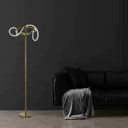 kelvo® GLOW KLV-101-0174 Επιδαπέδιο Φωτιστικό LED 30W 3000lm 360° AC 220-240V IP20 Ρυθμιζόμενο Λευκό CCT με Αφή 2700K/4500K/6000K Dimmable - Lumileds SMD Chip - Χρυσό Πλατίνα - Μ45 x Π45 x Υ160cm - 3 Χρόνια Εγγύηση