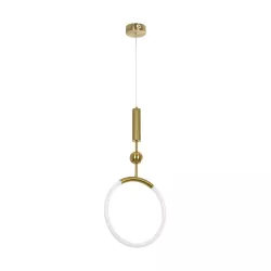 kelvo® GLOW KLV-101-0175 Κρεμαστό Φωτιστικό Οροφής LED 18W 1800lm 360° AC 220-240V IP20 Ρυθμιζόμενο Λευκό CCT με On/Off 2700K/4500K/6000K - Lumileds SMD Chip - Χρυσό Πλατίνα - Μ30 x Π6 x Υ60cm - 3 Χρόνια Εγγύηση