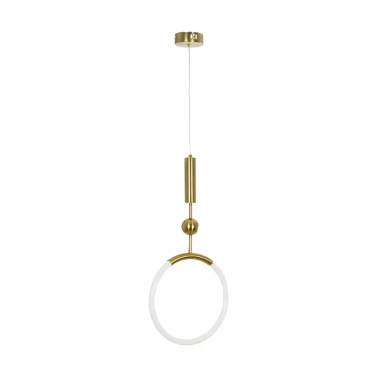 kelvo® GLOW KLV-101-0175 Κρεμαστό Φωτιστικό Οροφής LED 18W 1800lm 360° AC 220-240V IP20 Ρυθμιζόμενο Λευκό CCT με On/Off 2700K/4500K/6000K - Lumileds SMD Chip - Χρυσό Πλατίνα - Μ30 x Π6 x Υ60cm - 3 Χρόνια Εγγύηση